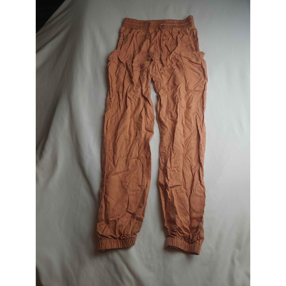 Indigo Rein Womens Terracotta Orange Chambray Jogger Pants Drawstring Size Small